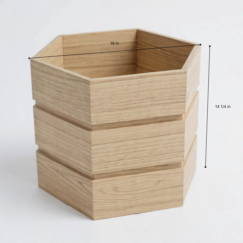 Hexagon Terrace Planter Box Tall - Ash Brown Media 4