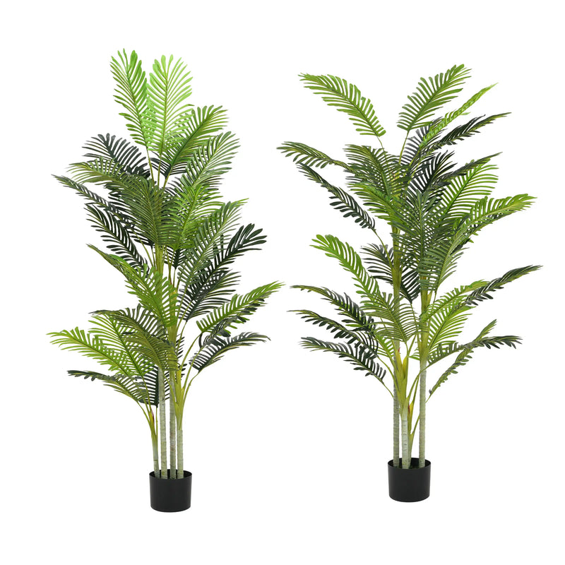 78.5' Artificial Palm Tree with Black Plastic Pot, Set of 2