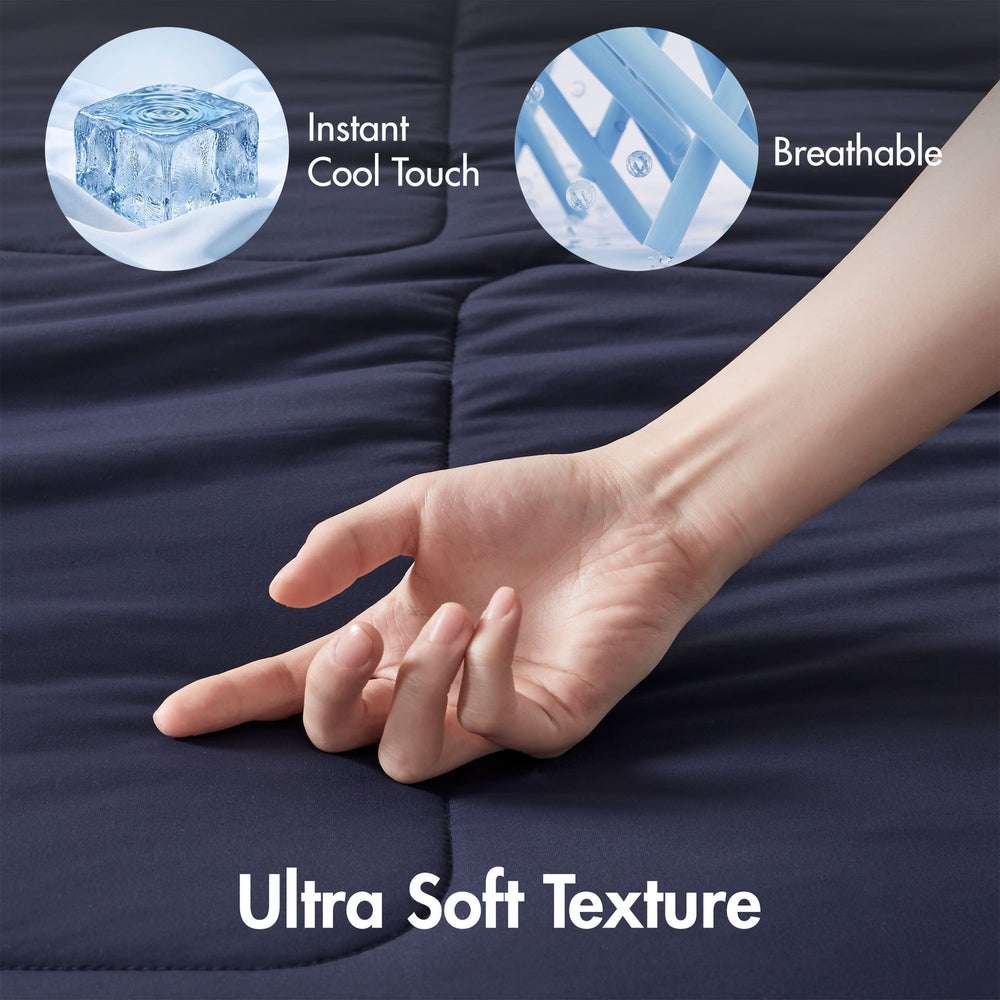 1 Piece King Down Alternative Comforter,Navy Media 21