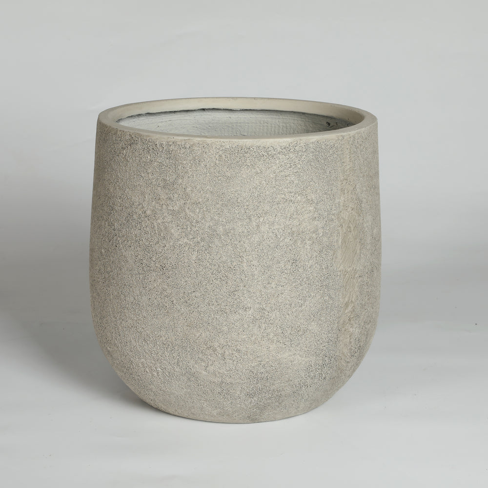 Round Concrete Planter Set of 2, Large Outdoor Indoor Handmade Rustic Decorative Planter Pots Containers with Drainage Holes for Home Garden Patio, 13' x 13' & 17' x 17' (antique grey) Media 17