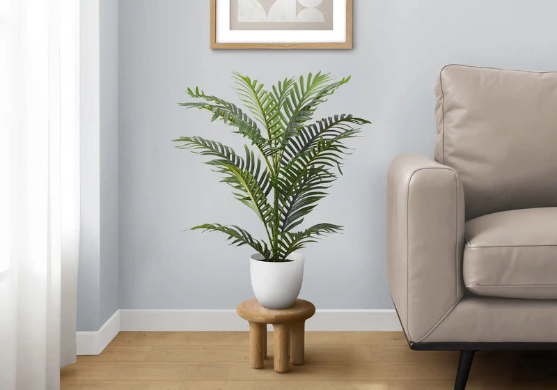 Artificial Plant, 28' Tall, Palm Tree, Indoor, Faux, Fake, Floor, Greenery, Potted, Real Touch, Decorative, Green Leaves, White Pot