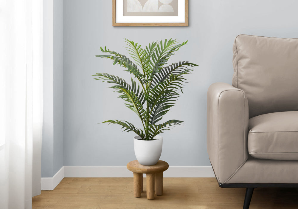 Artificial Plant, 28' Tall, Palm Tree, Indoor, Faux, Fake, Floor, Greenery, Potted, Real Touch, Decorative, Green Leaves, White Pot Media 1