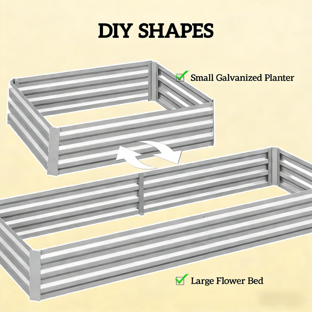 Flower Box,Plant Box,Garden Bed,Metal Raised Planter Box Media 6