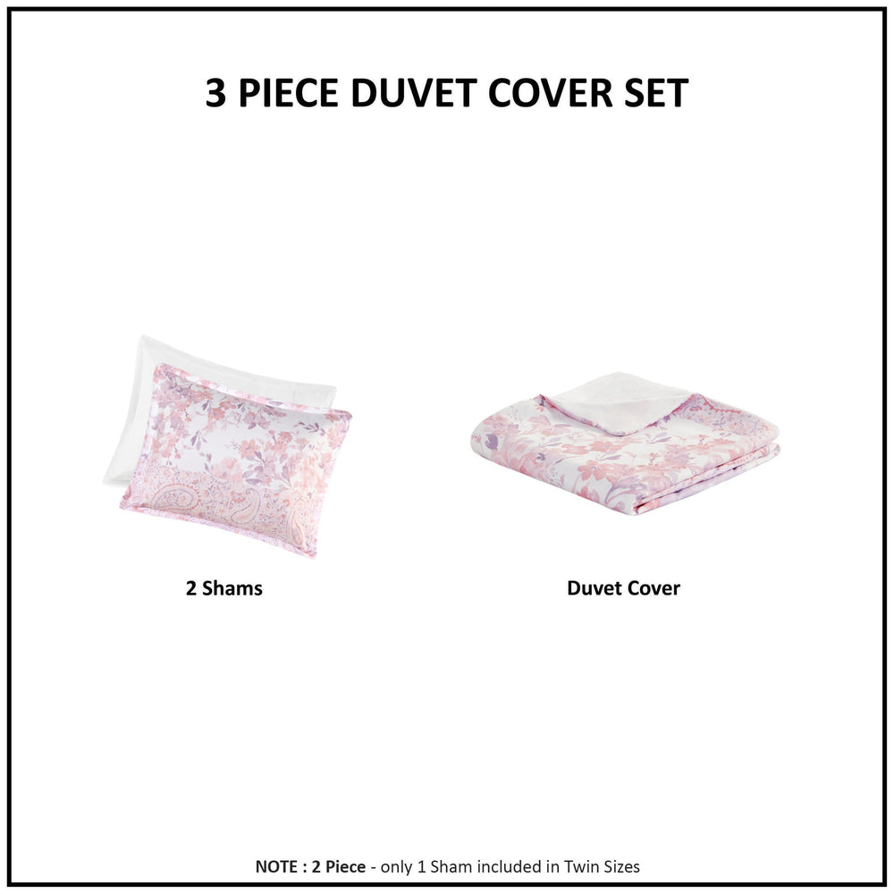 Floral Paisley Duvet Cover Set Full/Queen Media 8