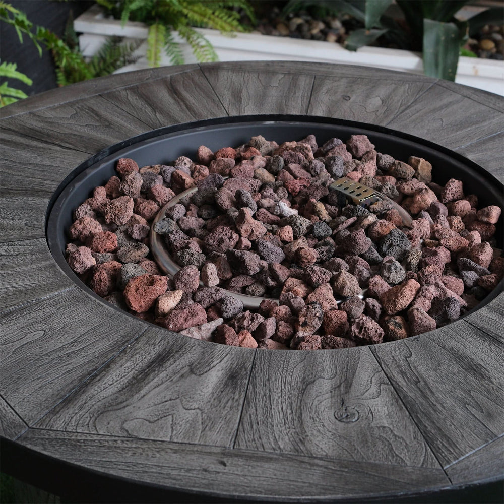 Outdoor Propane Fire Pit Concrete Stonecrest & Lava Rocks Cover Included Media 16
