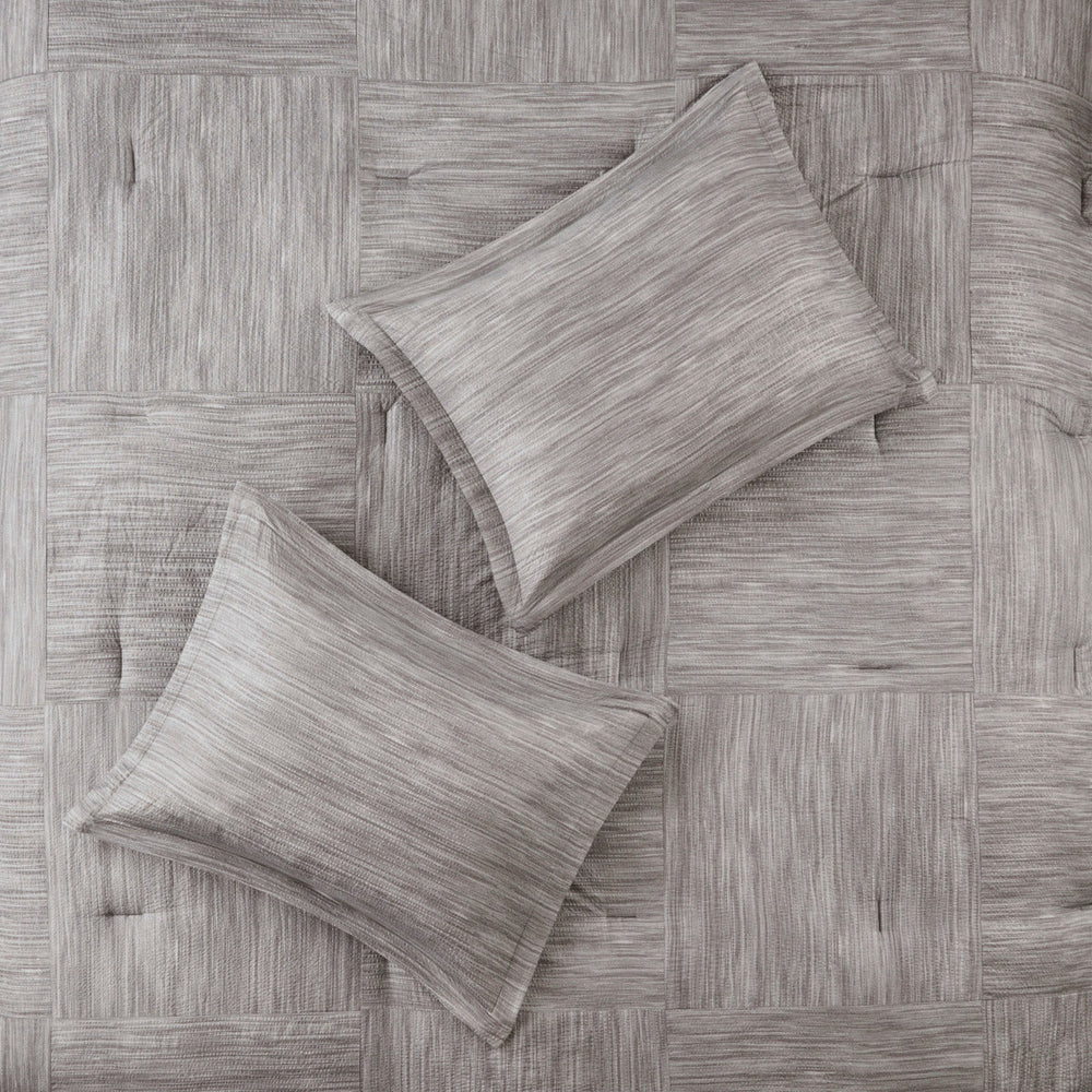 7 Piece Printed Seersucker Comforter Set Grey Cal King Media 14