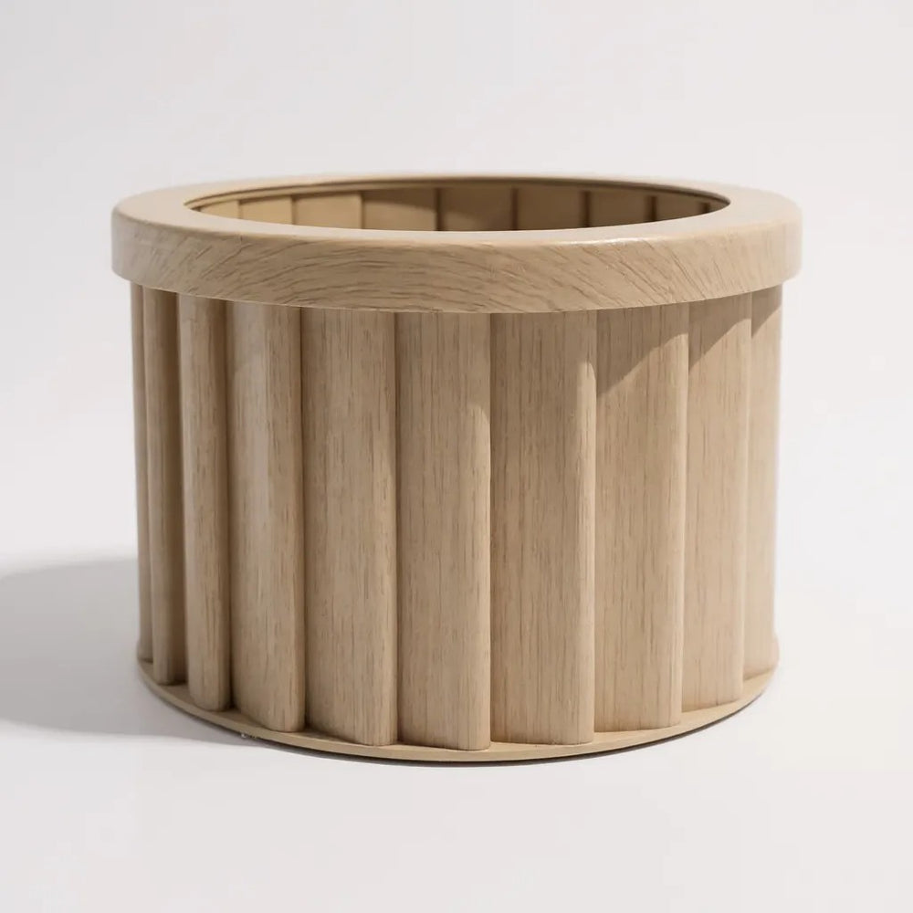 Round Strata Planter MD - Beige Brown Media 1