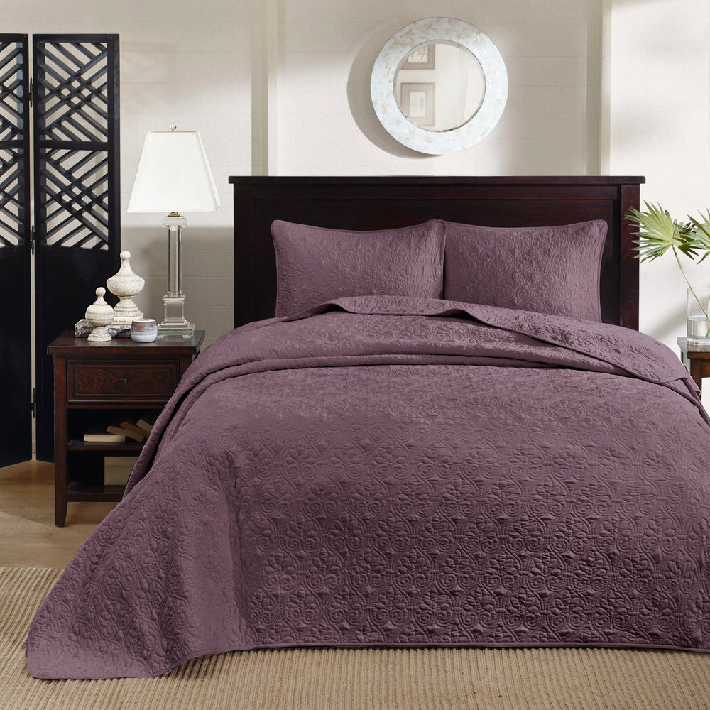 Reversible Bedspread Set Purple King Media 7