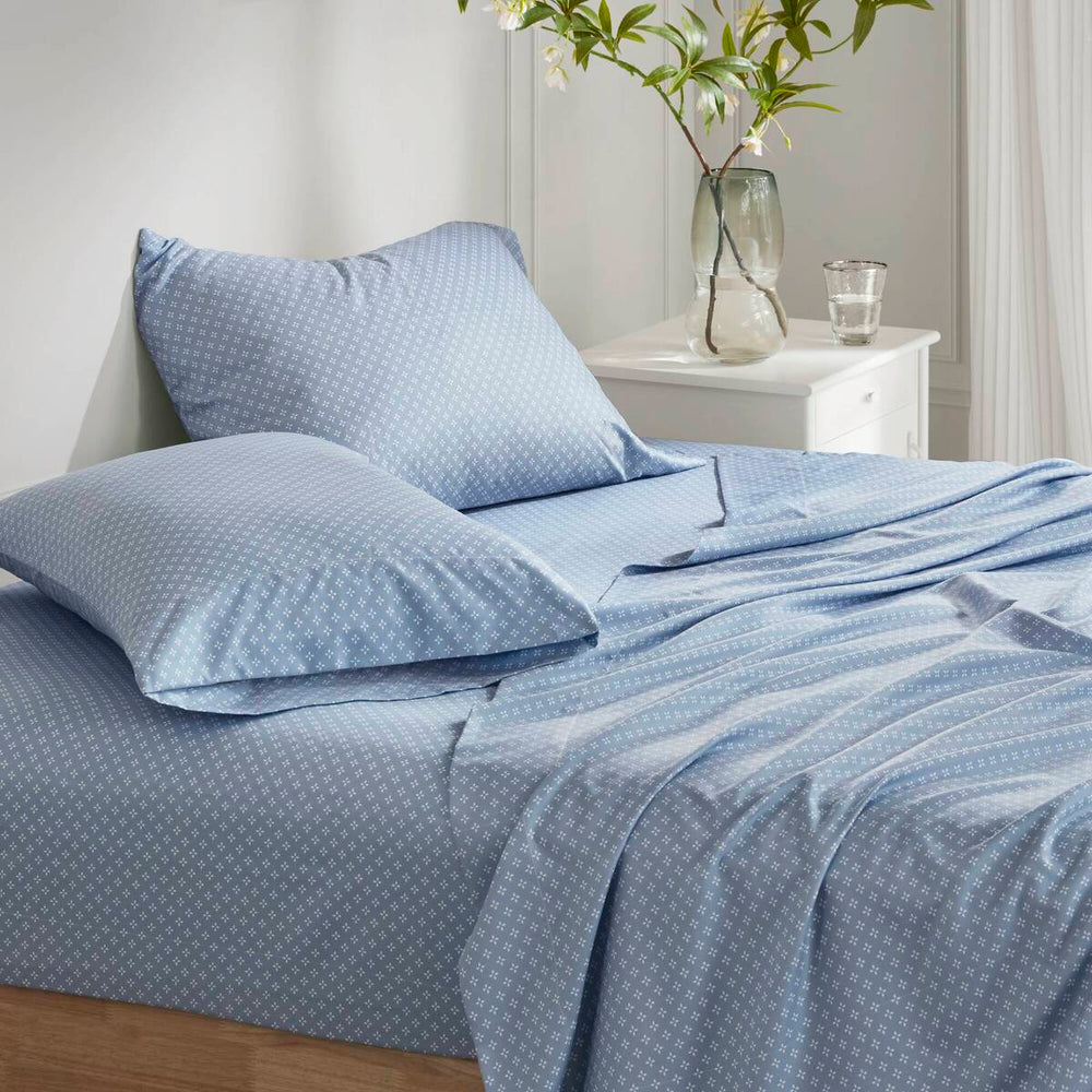 Floral Comforter Set with Bed Sheets Blue Twin Media 7