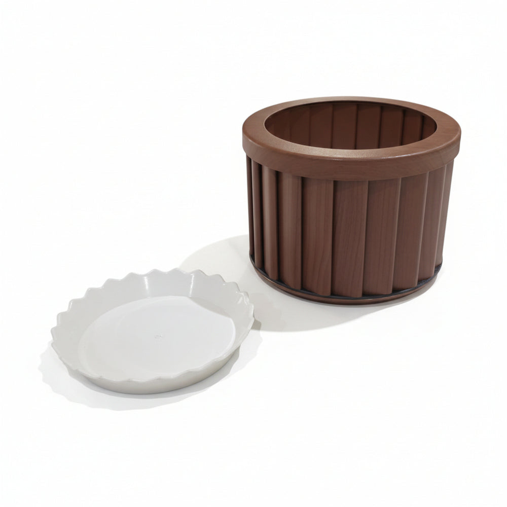 Round Strata Planter MD - Dark Brown Media 3