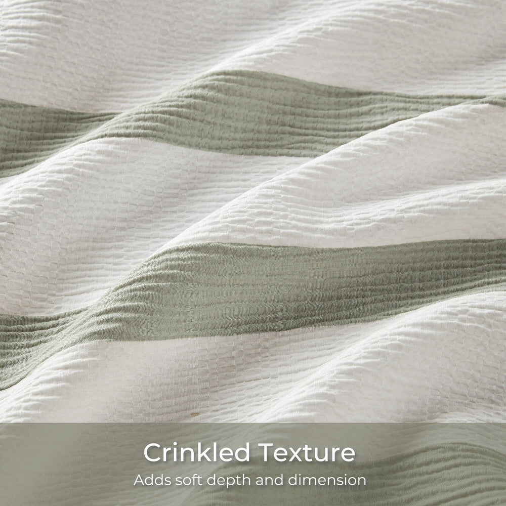 3-Piece Full/Queen Yarn-dyed striped comforter Media 13