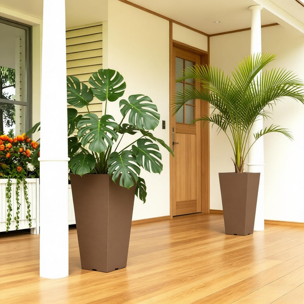 Chic Planters,Set of 2 Flower Planters,Outdoor Tall Planters Media 6