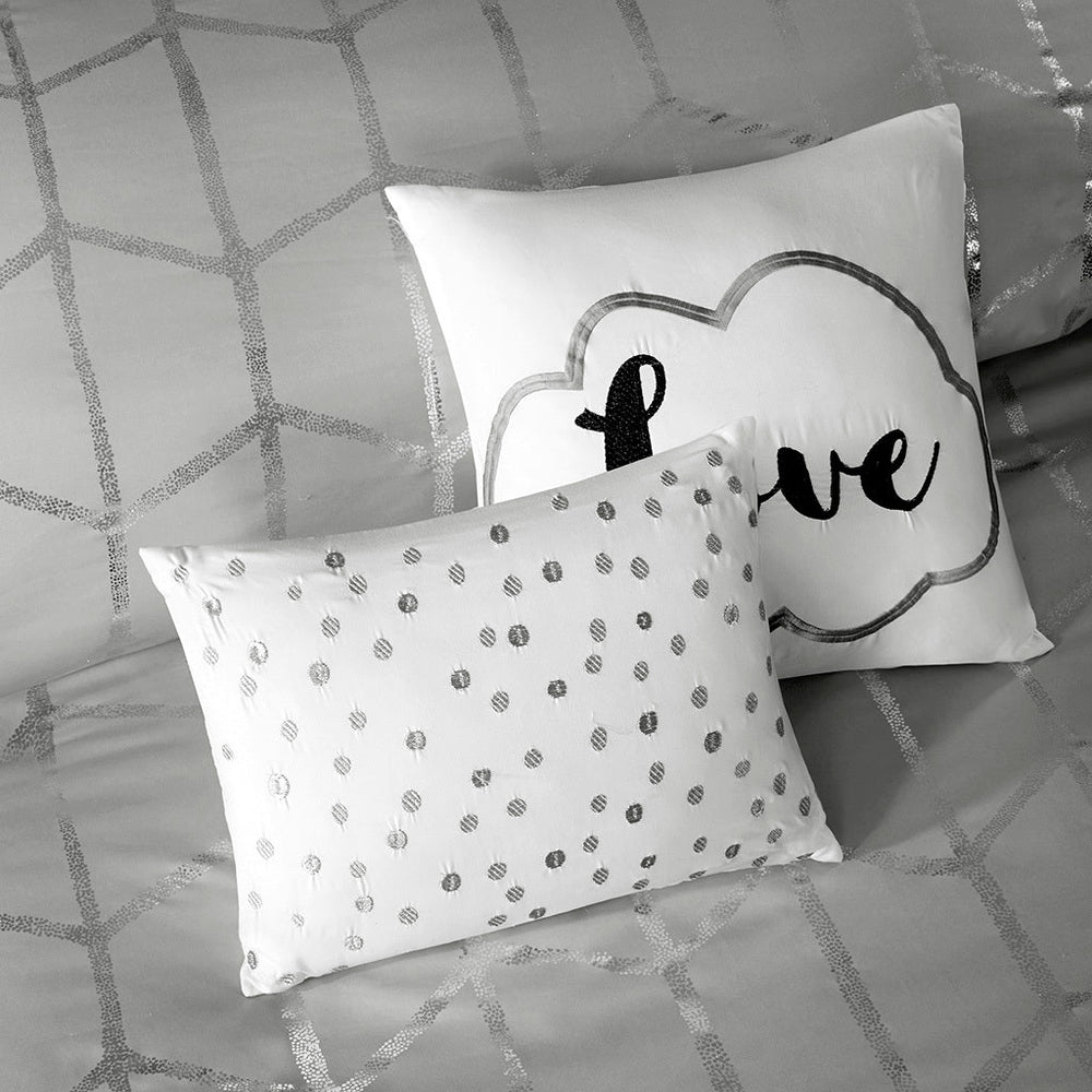 Twin/Twin XL Metallic Printed Duvet Cover Set Media 11