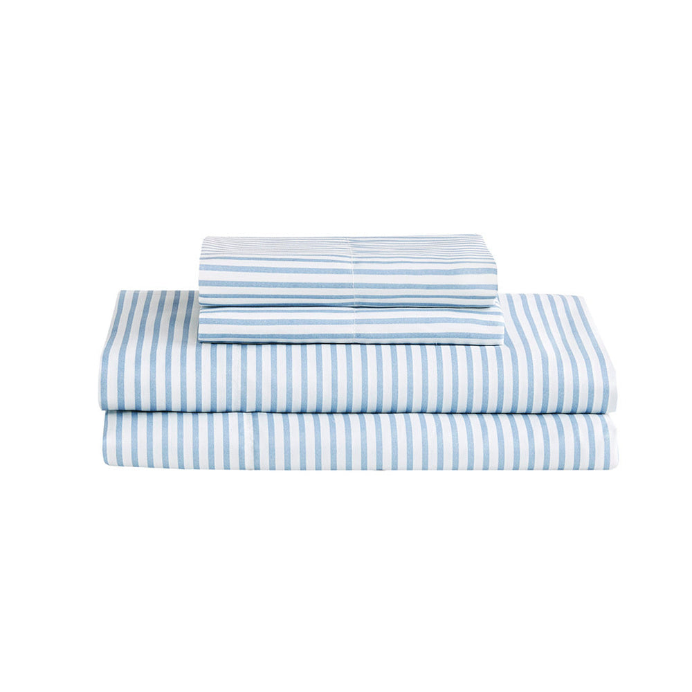 Stripe Comforter Set with Bed Sheets Blue/Grey King Media 15