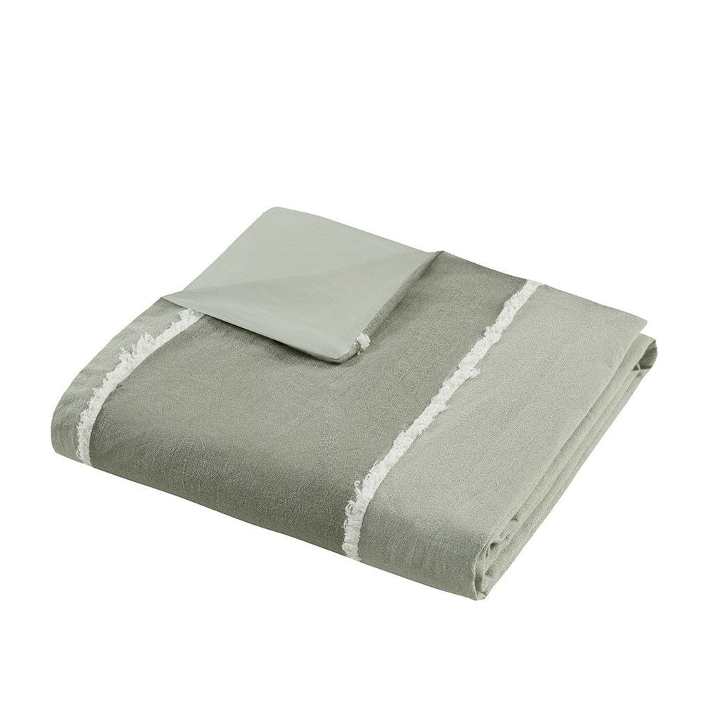 Full/Queen 3 Piece Striped Cotton Duvet Cover Set Media 4