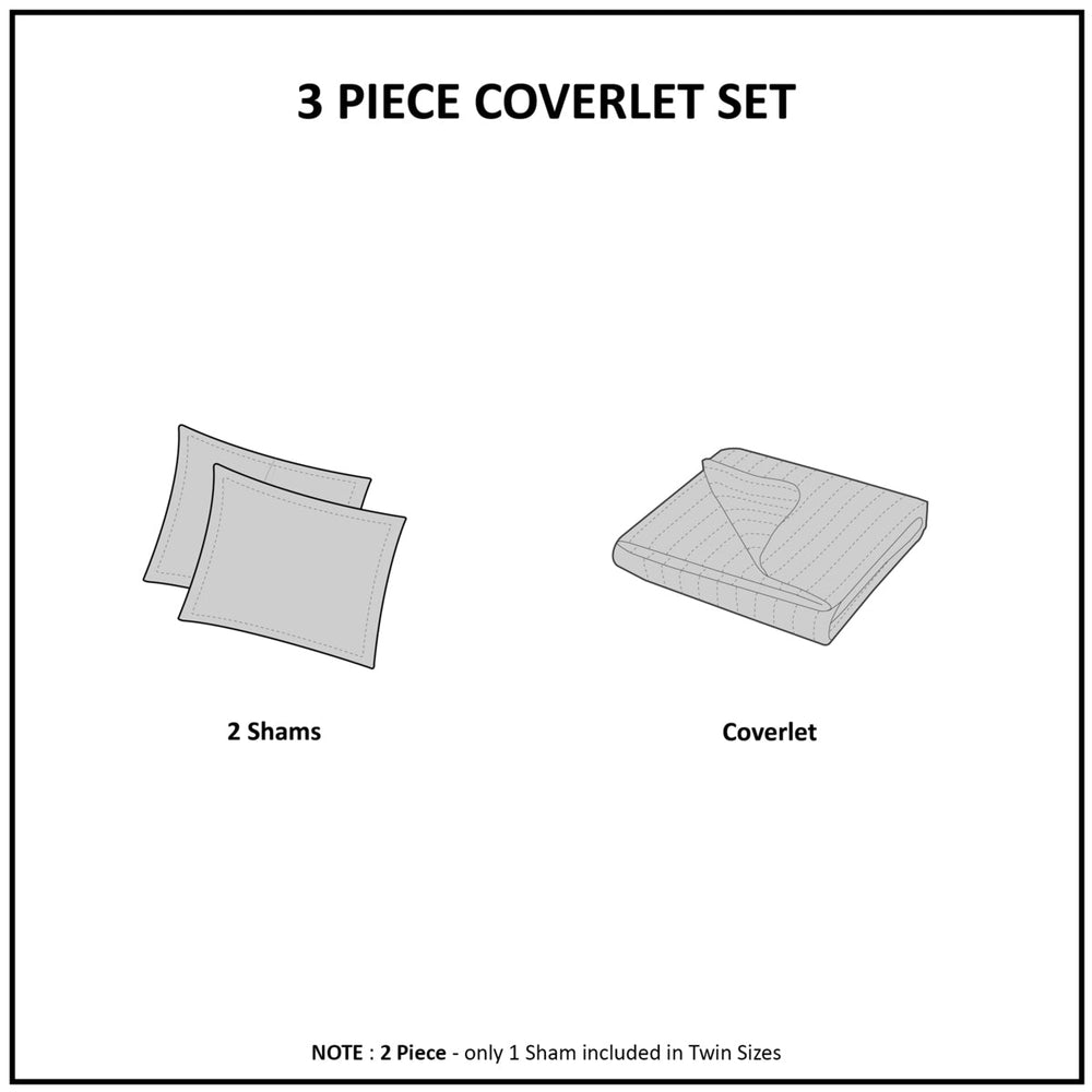 3 Piece Quilt Set Black Full/Queen Media 5