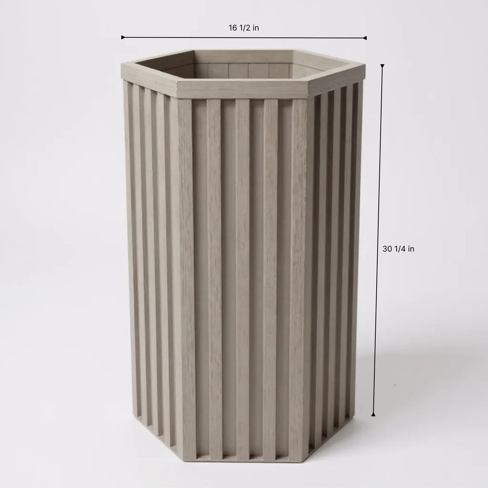 Hexagon Column Planter LG - Grey Brown Media 6