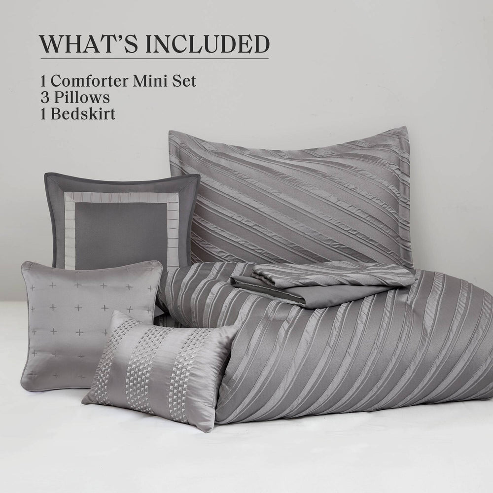 7 PCS Queen Comforter Set Grey Media 5