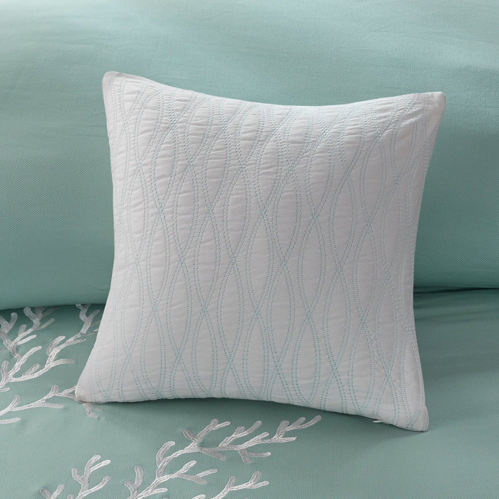 Oversized Cotton Jacquard Comforter Set Aqua Full Media 6