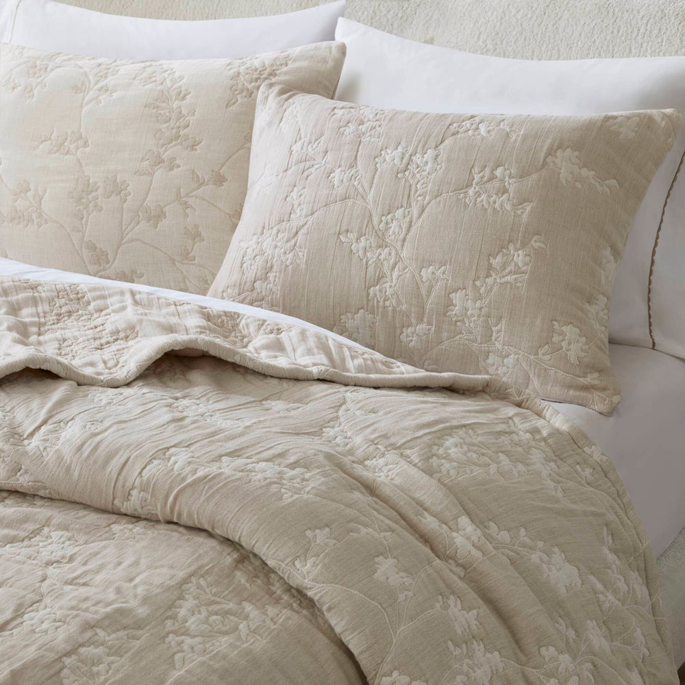 3 Pieces King Jacquard Cotton Gauze Quilt Set,Linen Media 12