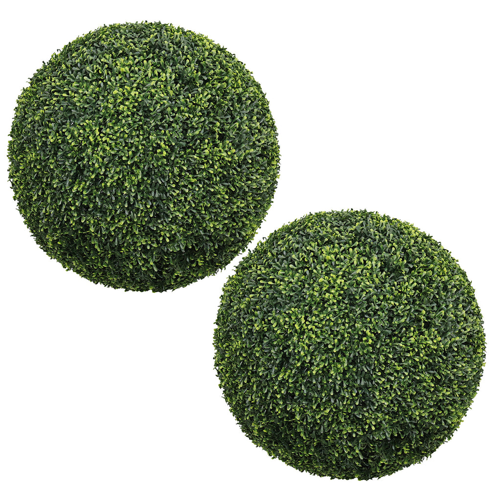 22.4IN Topiary Balls Artificial Outdoor Faux Boxwood Plants Large Green Decorative Spheres for Garden Front Porch Patio Planter Decoration, 2pcs/set Media 2