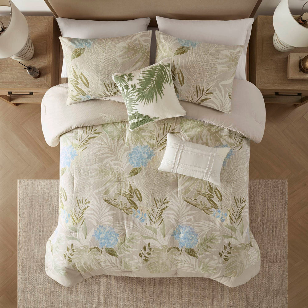 6-Piece Queen Oversized Cotton Comforter Set with Throw Pillow Media 15