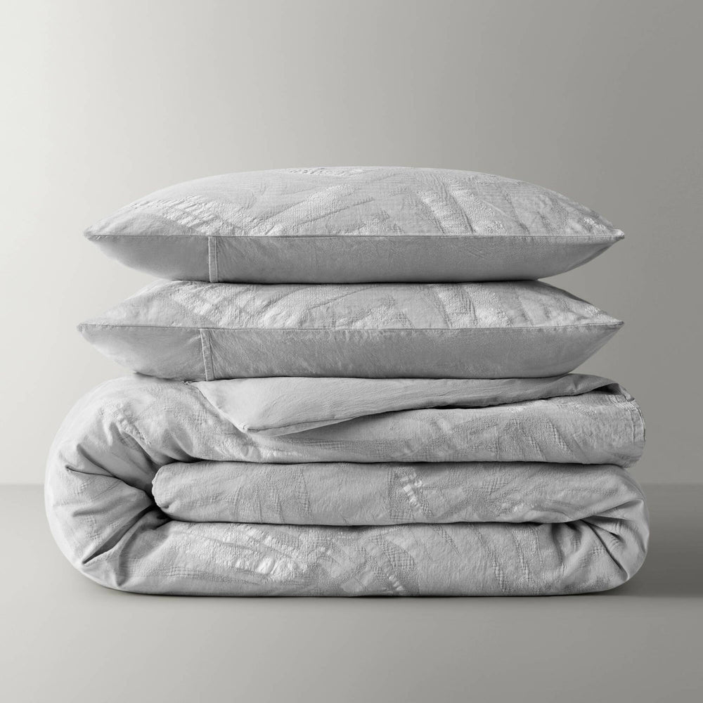 3 Pieces Full/Queen Cotton Duvet Set,Light Gray Media 7