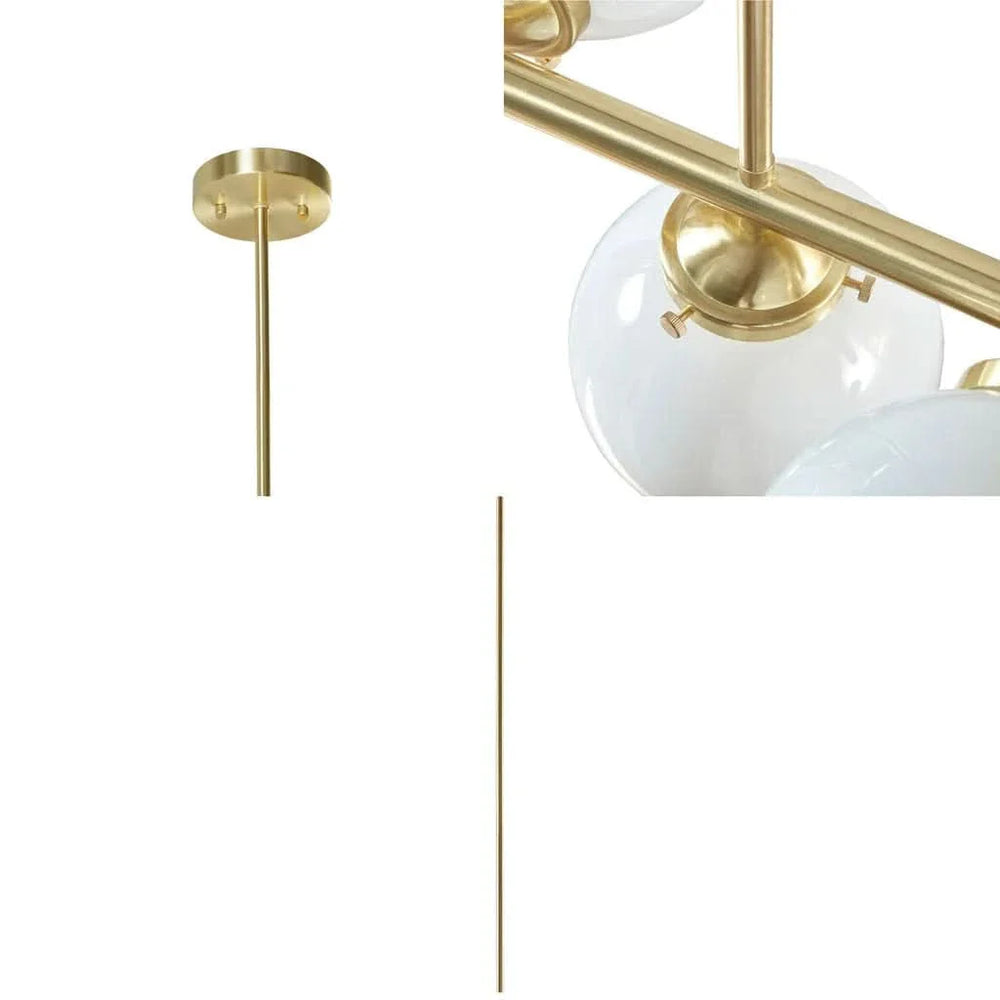 Three Light Chandelier Frosted Glass Globe Bulbs Architectural Style Media 4
