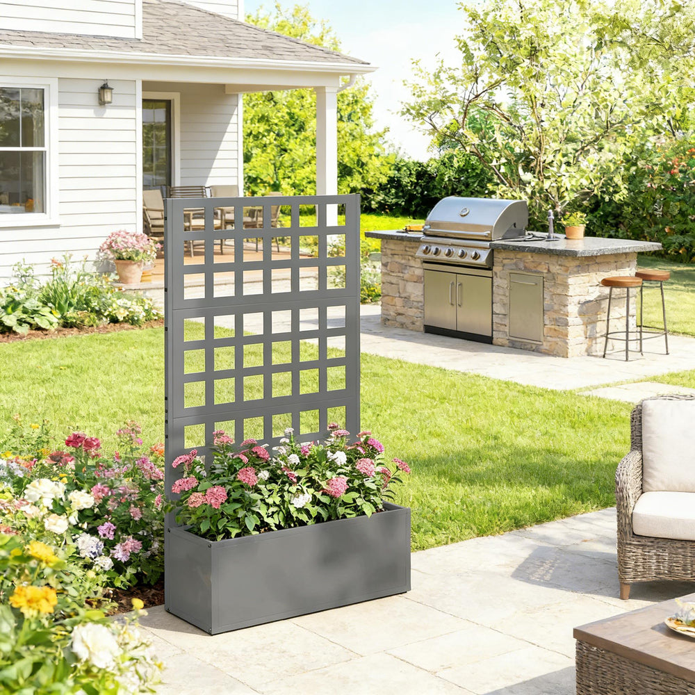 Trellis Planter Box,Raised Garden Bed,Vegetable Box Media 7