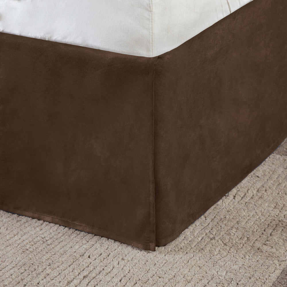 7 Piece Faux Suede Comforter Set Brown King Media 12