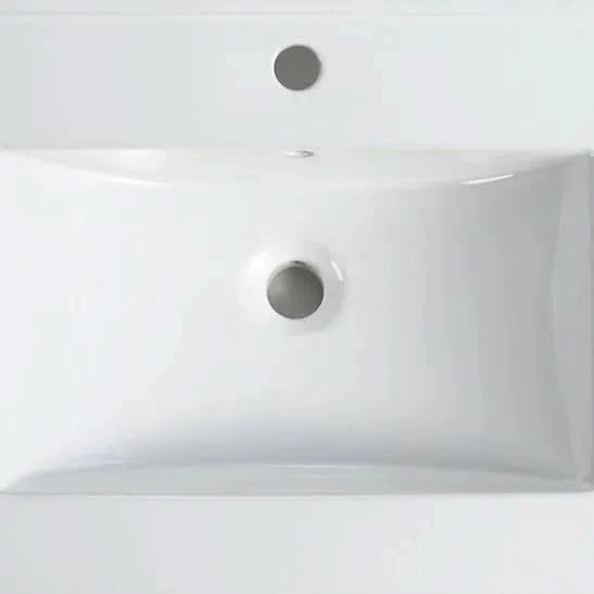 Bathroom Vanity Ceramic Top 30 Inch White Space-Saving Wall Cabinet Media 3