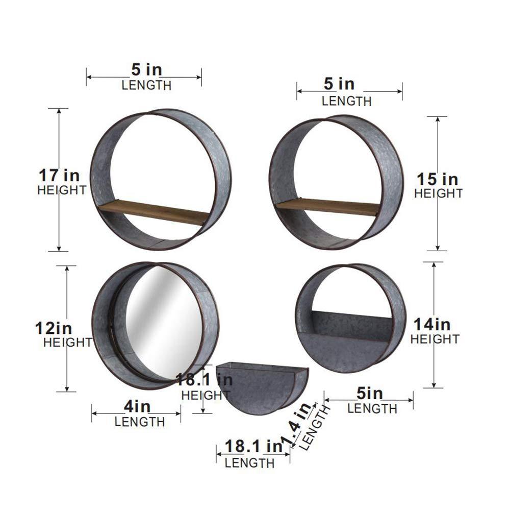 Farmhouse Round Metal Wall Planter, 5 Piece Media 5
