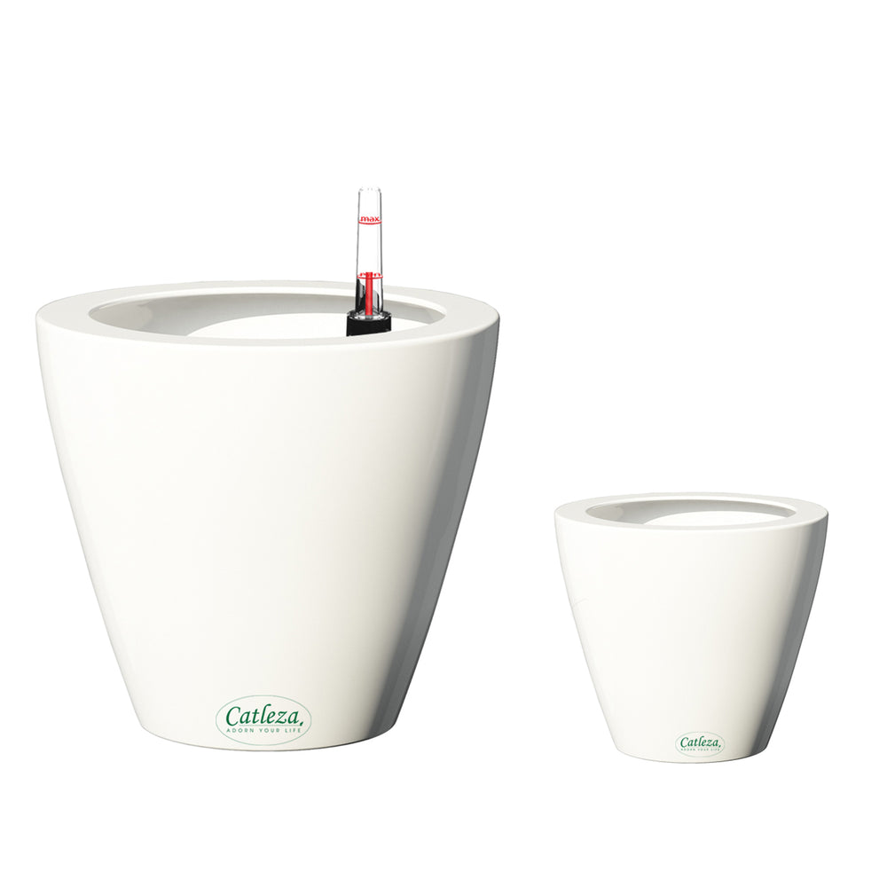 2-Pack Smart Self-watering Planter Pot for Indoor and Outdoor - White - Round Cone Media 4