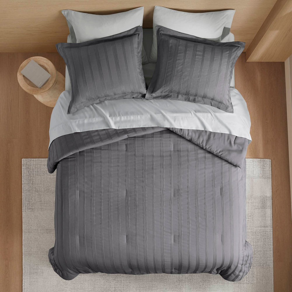 7-Piece King Woven Striped Comforter Set Media 19