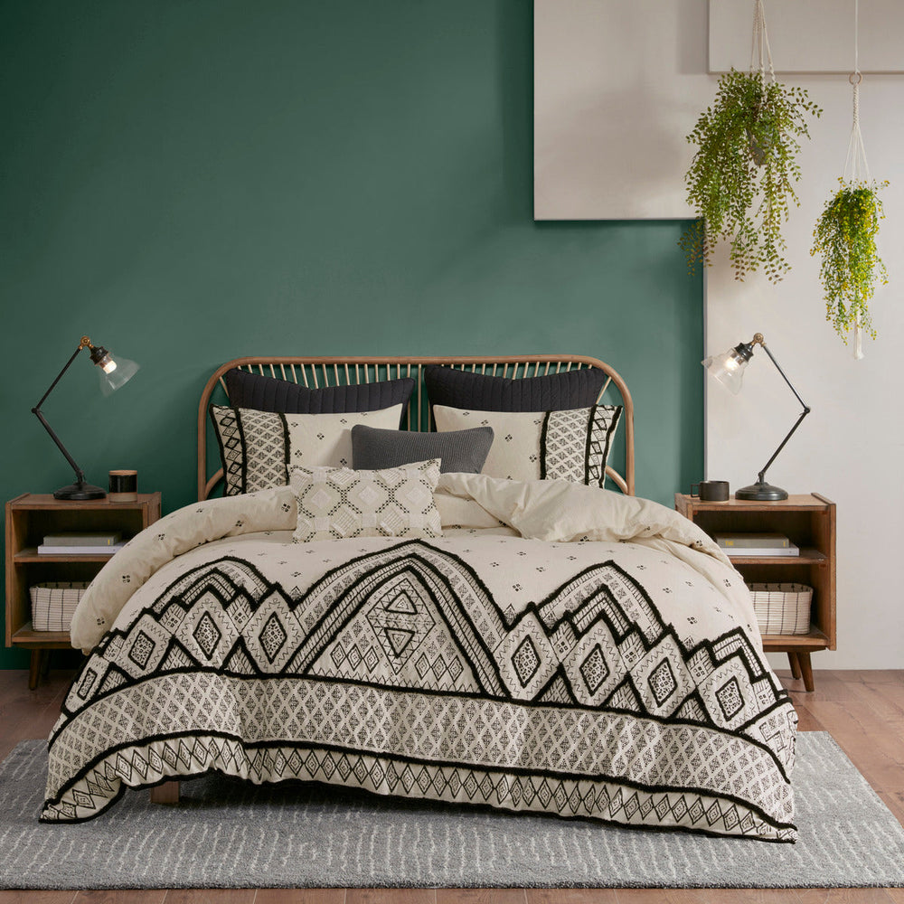 King/Cal King 3 Piece Flax and Cotton Blended Duvet Cover Set Media 4
