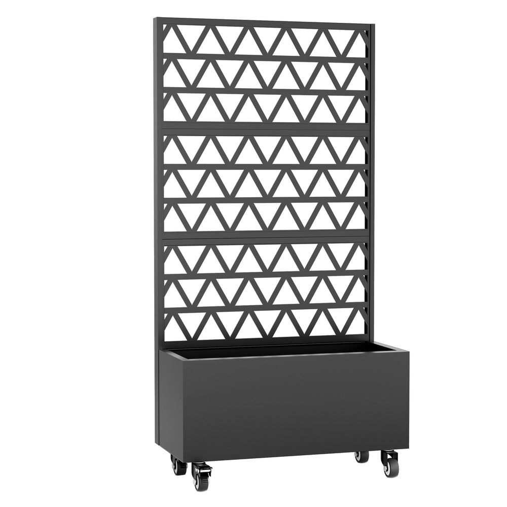 Metal Planter Box with Trellis Raised Garden Bed - 72.05'x35.83'x16.14', Trellis Privacy Screen for Climbing Plants, Vegetables, Vines(Assembly Required) Media 3