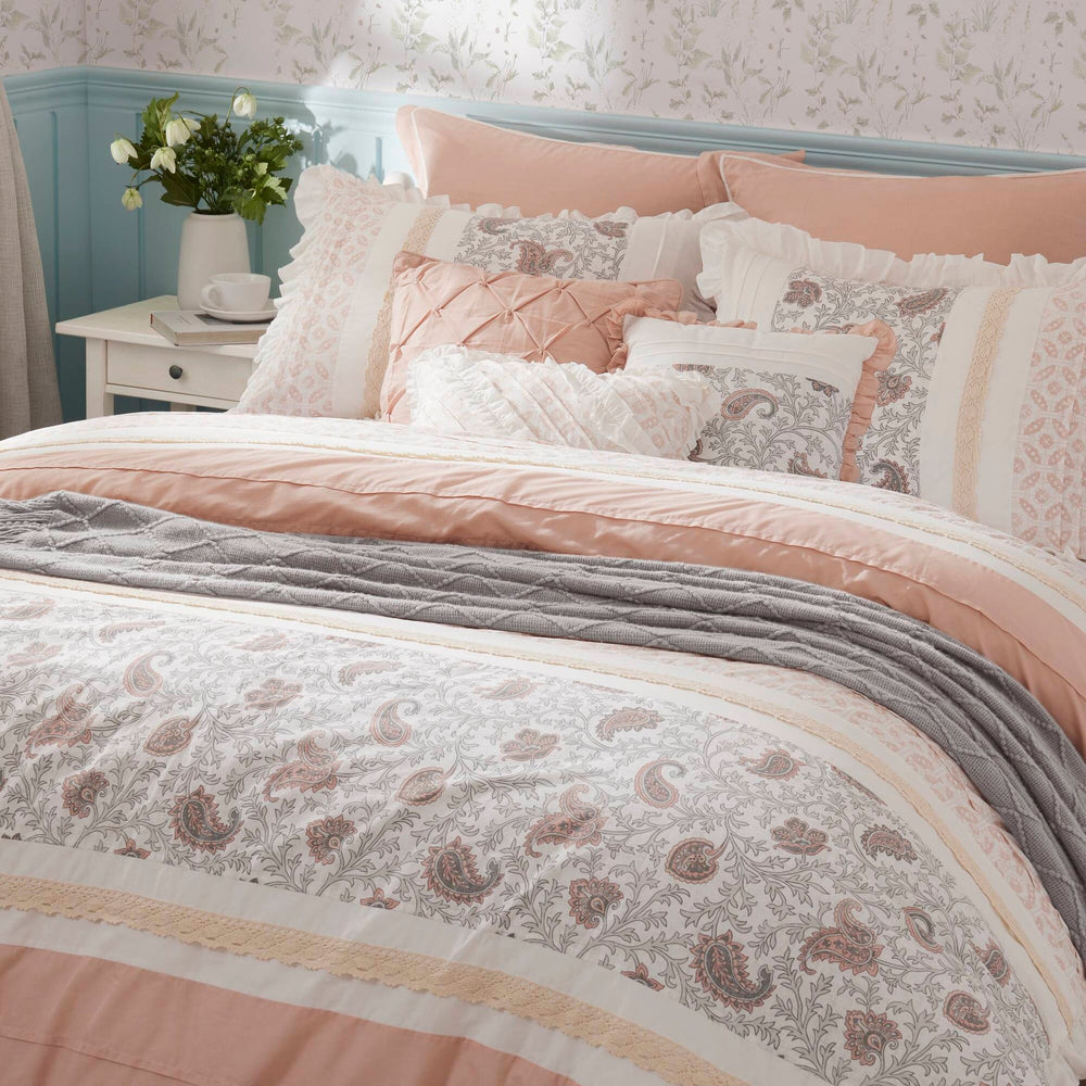 9 Piece Cotton Percale Comforter Set Blush Queen Media 16