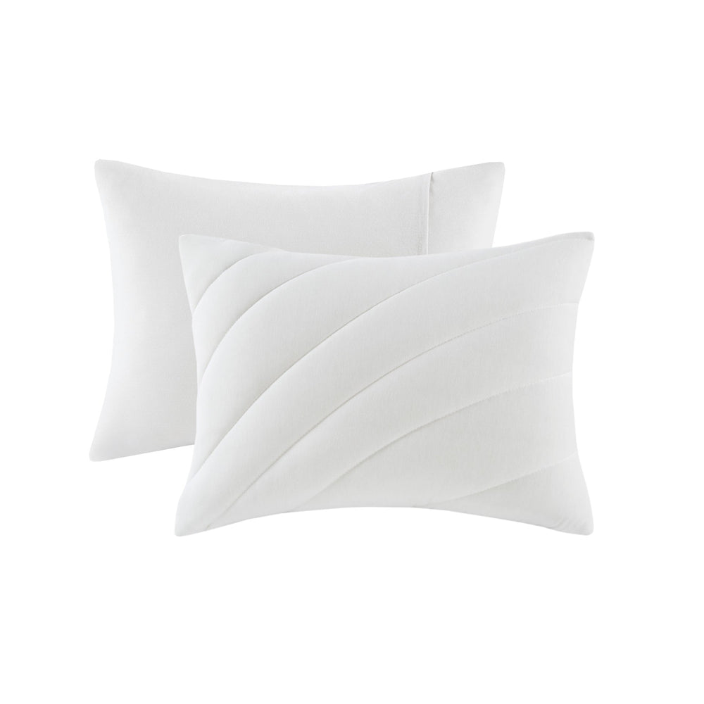 2 PCS Twin/Twin XL Poly Jersey Puffy Comforter Set White Media 19