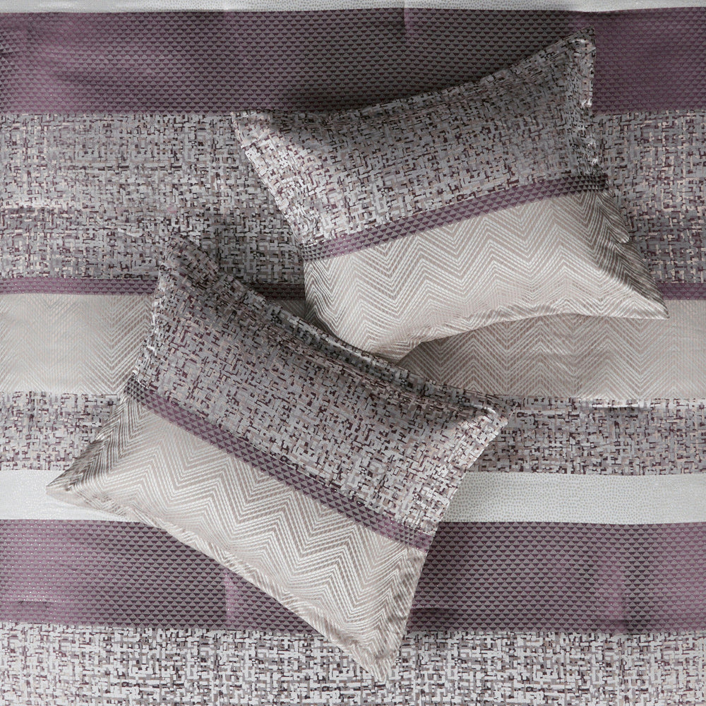 7 Piece Jacquard Comforter Set Purple Queen Media 6