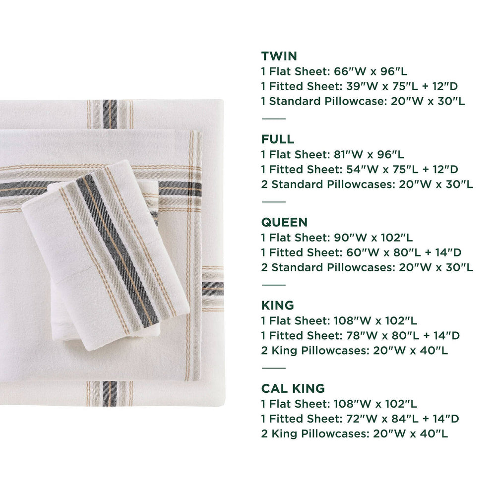 4 PCS Queen Sheet Set Tan Plaid Media 6