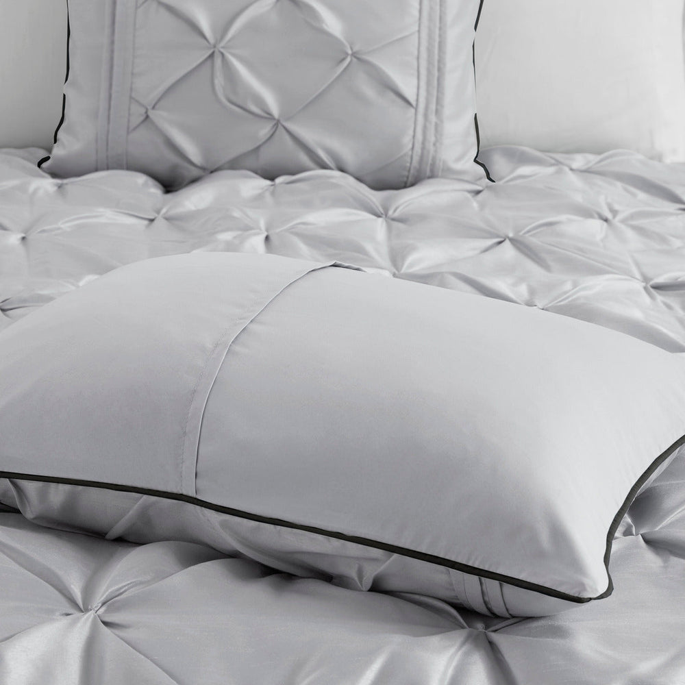 7 Piece Tufted Comforter Set Grey King Media 12