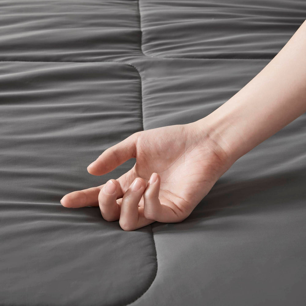 1 Piece Full/Queen Down Alternative Comforter,Grey Media 4