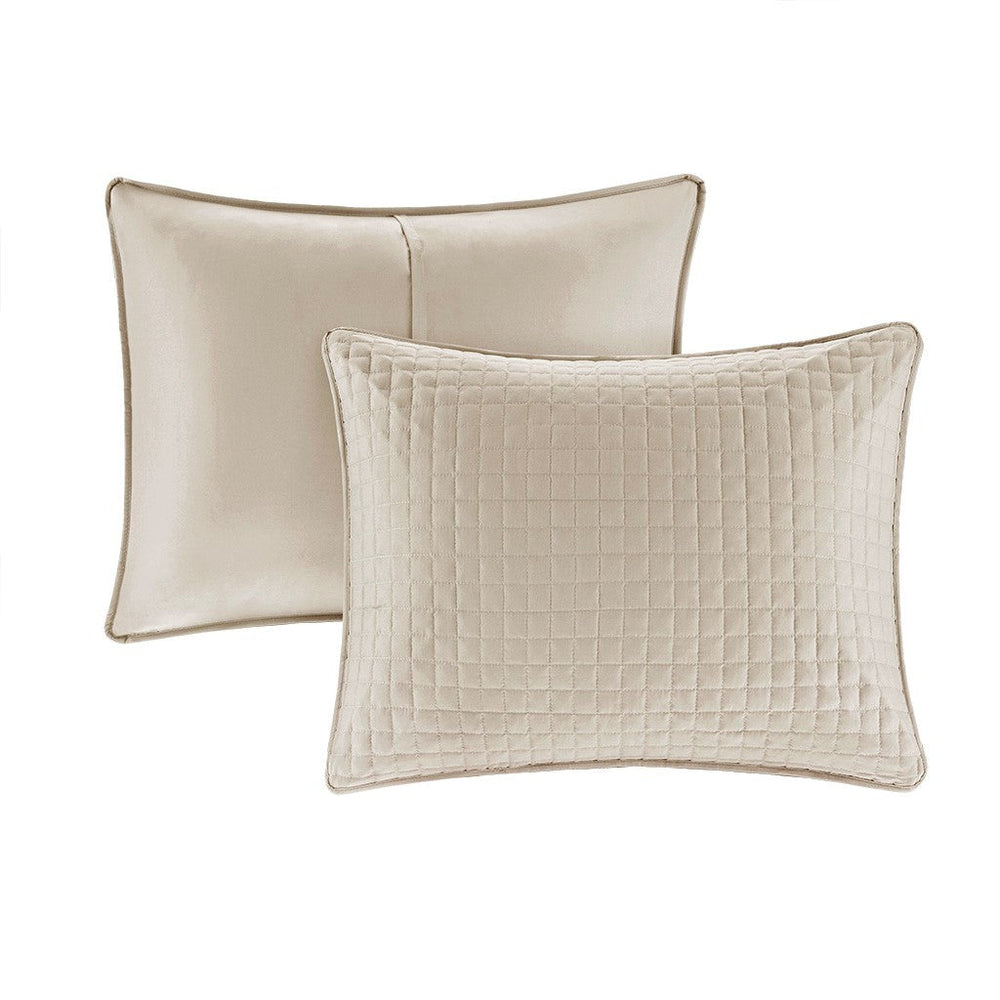 3 Piece Reversible Quilt Set Khaki Full/Queen Media 2