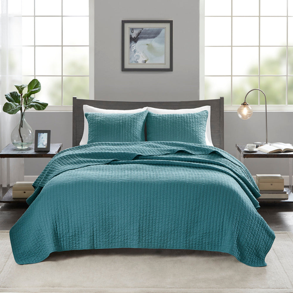 2 Piece Quilt Set Teal Twin/Twin XL Media 10