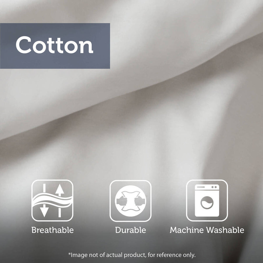 3 Piece Striped Cotton Comforter Set Taupe Full/Queen Media 6