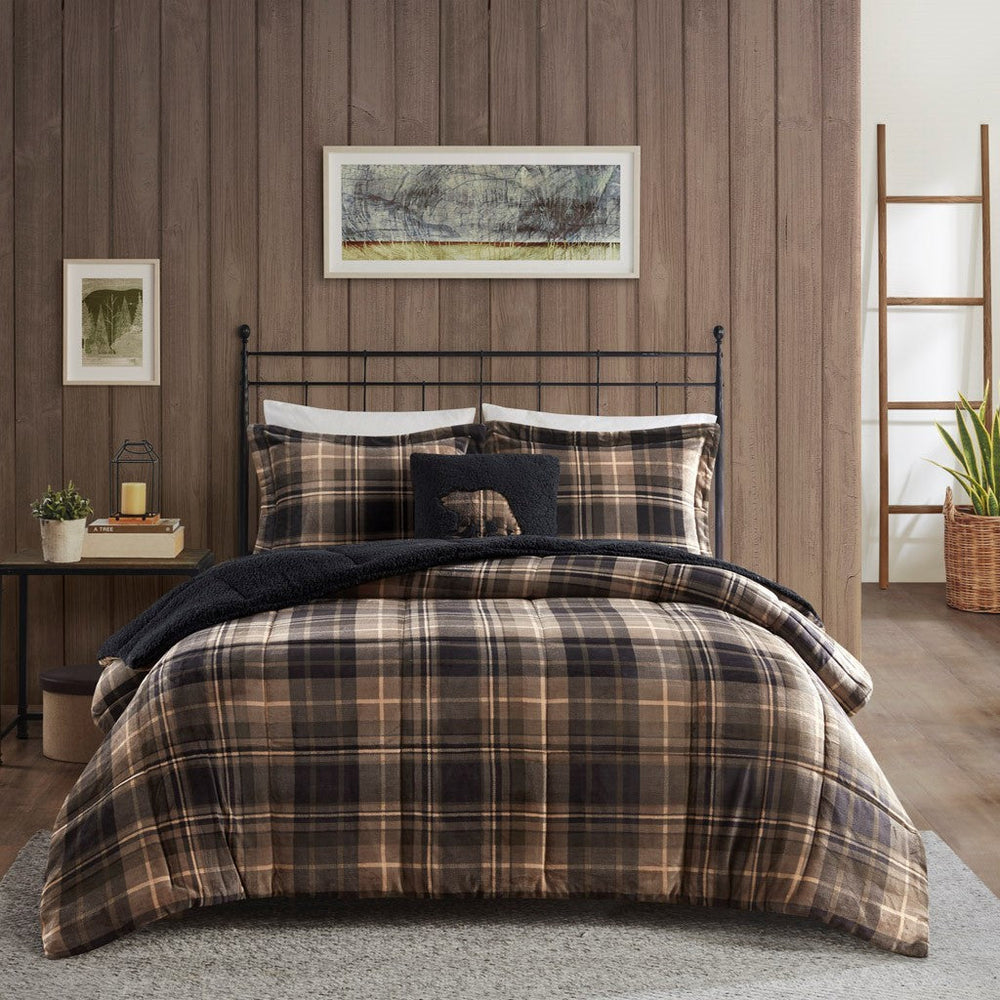 Full/Queen Plush to Sherpa Down Alternative Comforter Set Media 4