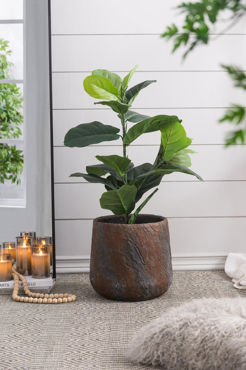 12.6x12.6x11.8' Cement Planter Small, Indoor Outdoor Garden Functional Decor