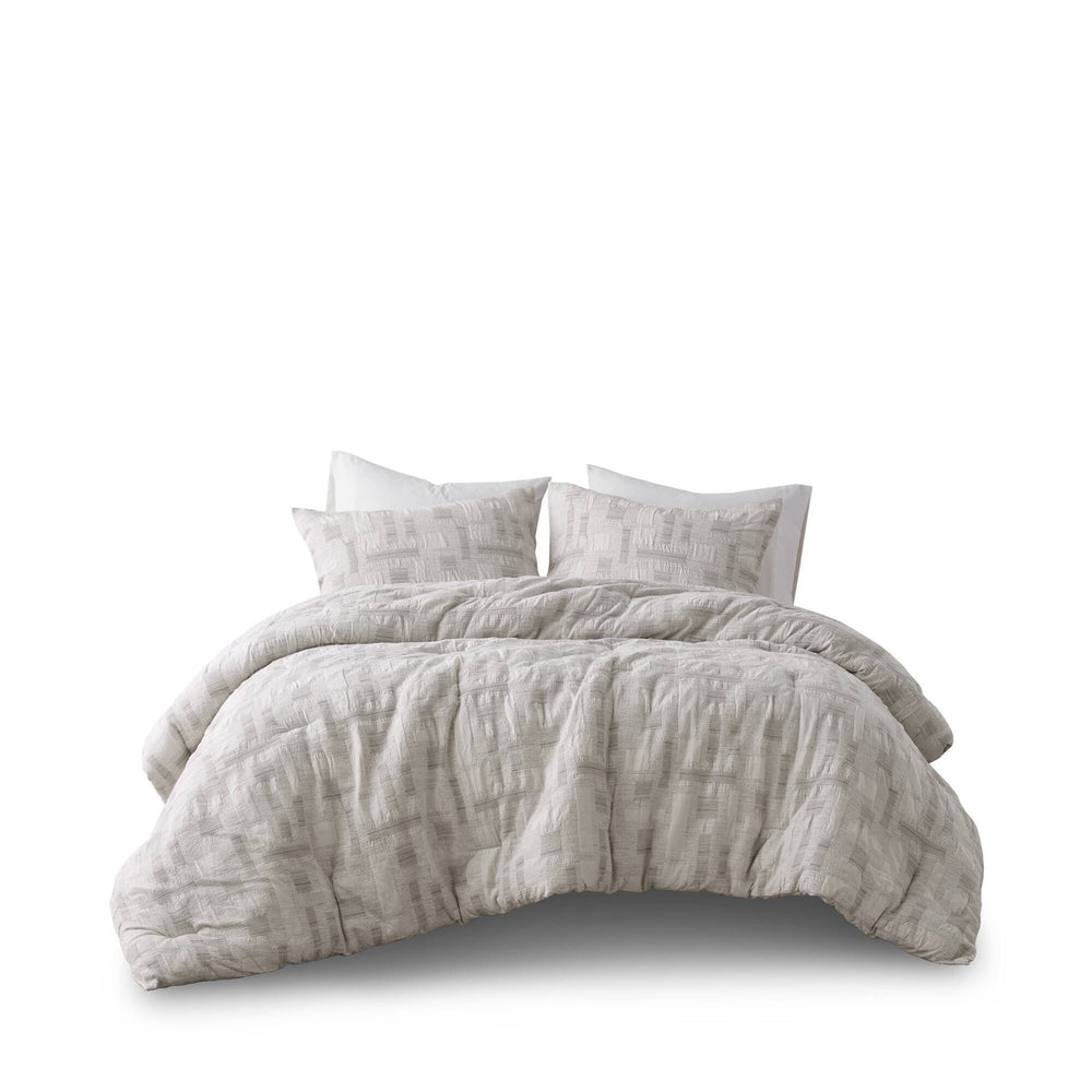 3 Piece Cotton Jacquard Comforter Set-Full/Queen Media 5