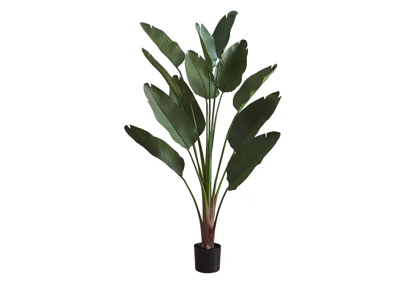 Artificial Plant, 83' Tall, Indoor, Decorative, Floor, Palm Tree, Real Touch, Green Leaves, Black Pot