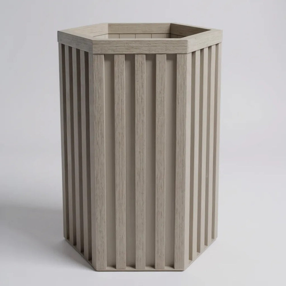 Hexagon Column Planter MD - Grey Brown Media 1